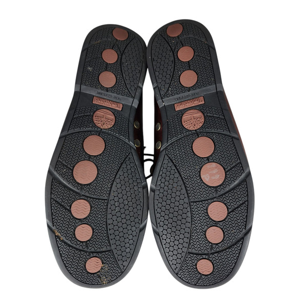 Timberland Boat Shoes sz 11.5 Mens Classic 2 Eye Brown Leather Slip On Loafers - Picture 7 of 11